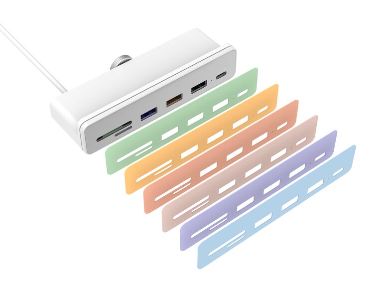 Networx 7-in-1 USB-C-Hub, für iMac 24“, inkl. passende Farbsticker, weiß