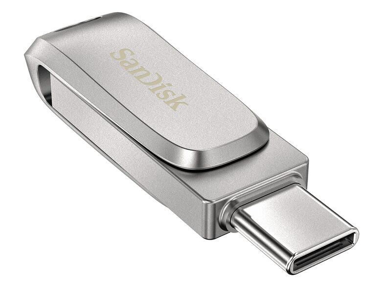 SanDisk Ultra Dual Drive Luxe, 64 GB Flash-Laufwerk, USB-C/USB-A 3.1, silber