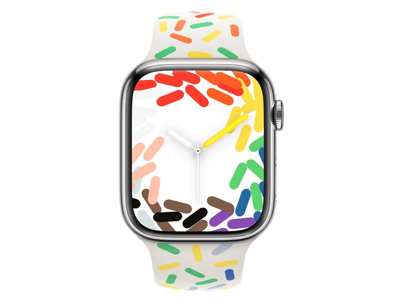 Apple Sportarmband, Pride Edition (2023), für Apple Watch, 45 mm, S/M, bunt