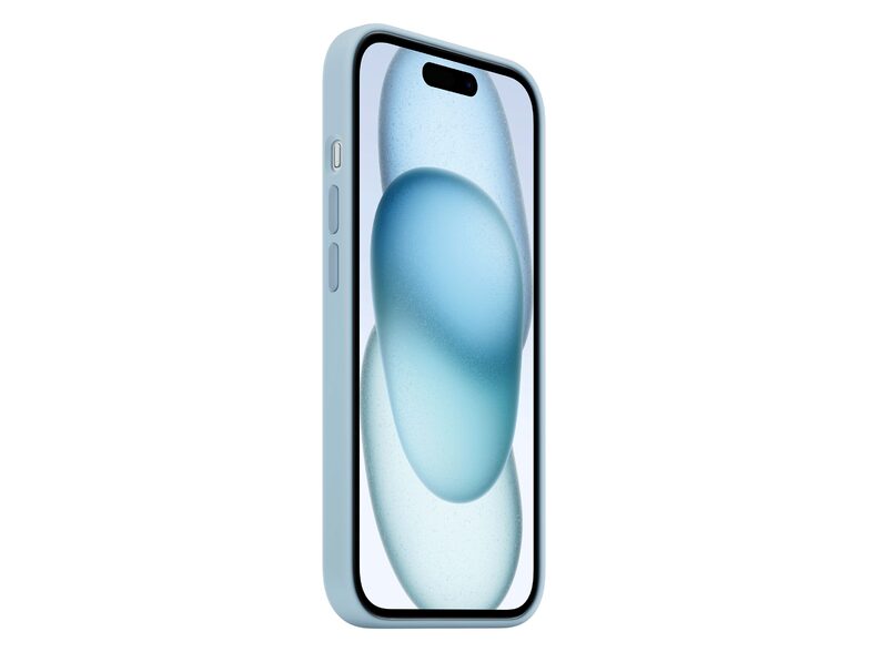 Apple iPhone Silikon Case mit MagSafe, für iPhone 15, hellblau