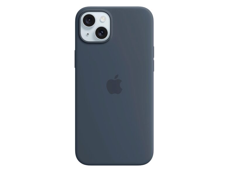 Apple iPhone Silikon Case mit MagSafe, für iPhone 15 Plus, sturmblau