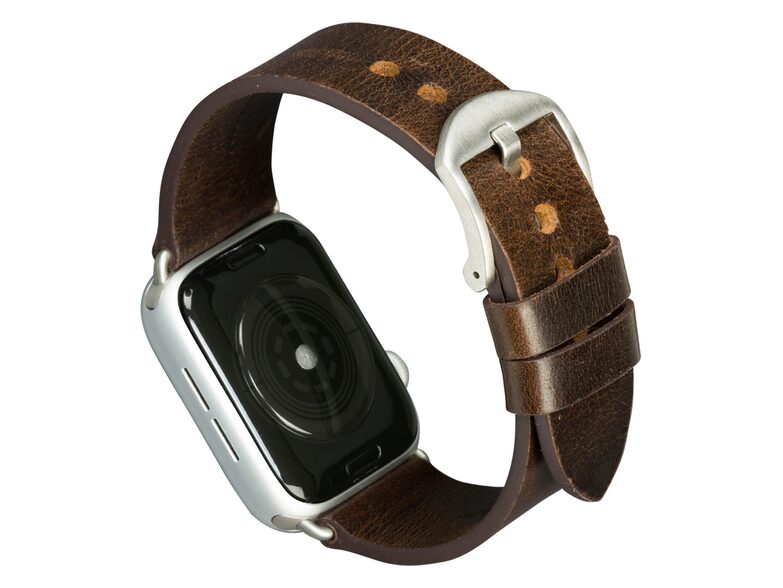 dbramante1928 Bornholm Watch-Strap, Apple Watch 42/44/45/49 mm, braun/silber