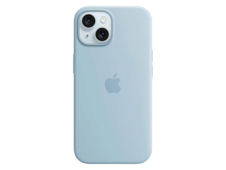 Apple iPhone Silikon Case mit MagSafe, für iPhone 15, hellblau