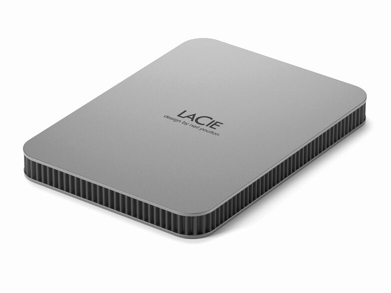 LaCie Mobile Drive, 2 TB ext. 6,35 cm Festplatte (2022), USB-C/USB 3.2, silber