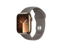 Apple Watch Series 9, GPS & Cell., 41mm, Edelstahl gold, Sportb. tonbraun, S/M