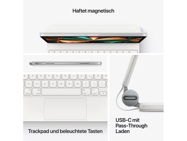 Apple Magic Keyboard, für iPad Pro 12,9" (3.–6. Gen.), USB-C, deutsch, schwarz