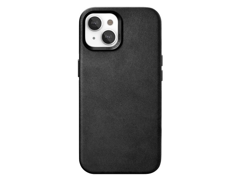Woodcessories Bio Leather Case, Lederschutzhülle für iPhone 15, schwarz