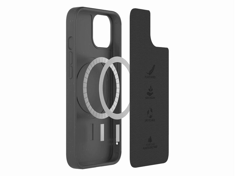 Woodcessories Bio Case MagSafe, Schutzhülle für iPhone 14, schwarz