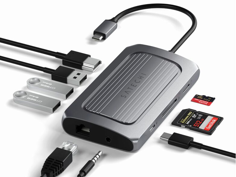 Satechi USB 4 Multiport Adapter 8K HDMI, HDMI/USB-A/Ethernet/SD, spacegrau
