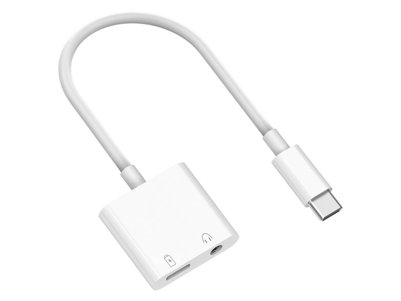 Networx USB-C-Audioadapter, USB-C auf USB-C und 3,5mm Klinke, weiß