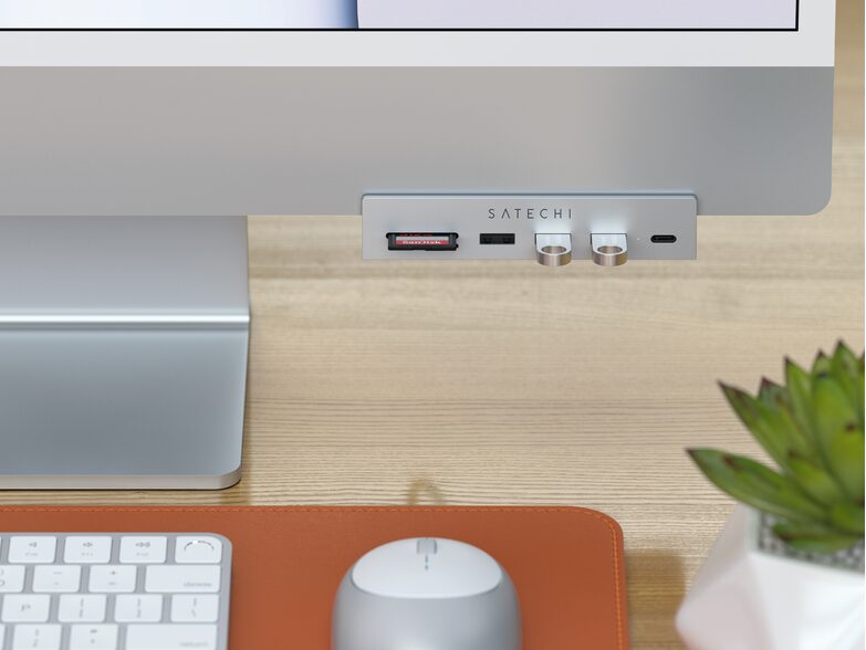 Satechi USB-C Clamp Hub, für iMac 24", USB-C/USB-A, silber