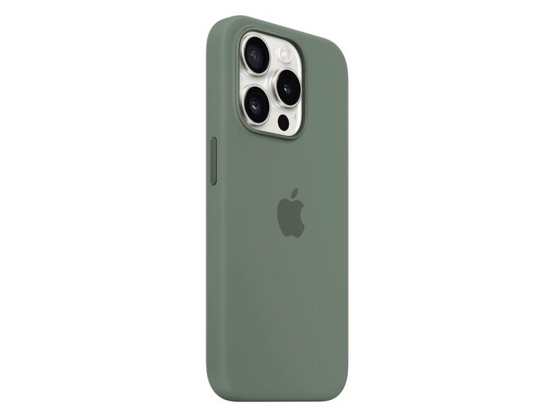 Apple iPhone Silikon Case mit MagSafe, für iPhone 15 Pro, zypresse
