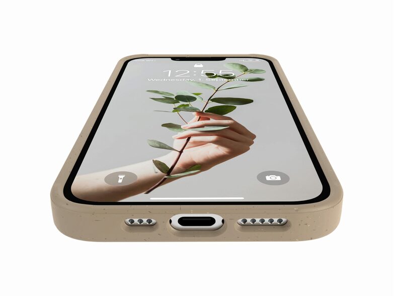 Woodcessories Bio Case MagSafe, Schutzhülle für iPhone 14, taupe