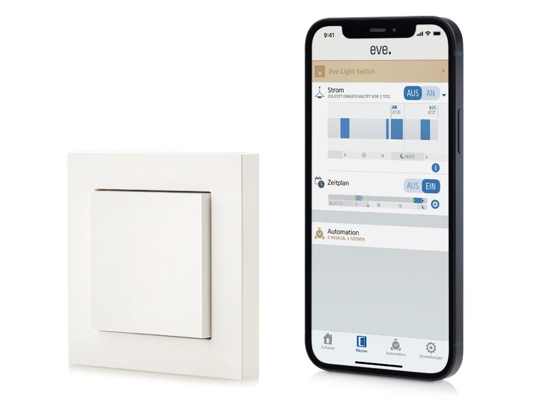 Eve Light Switch (2021), Smarter Lichtschalter, HomeKit, Thread, weiß