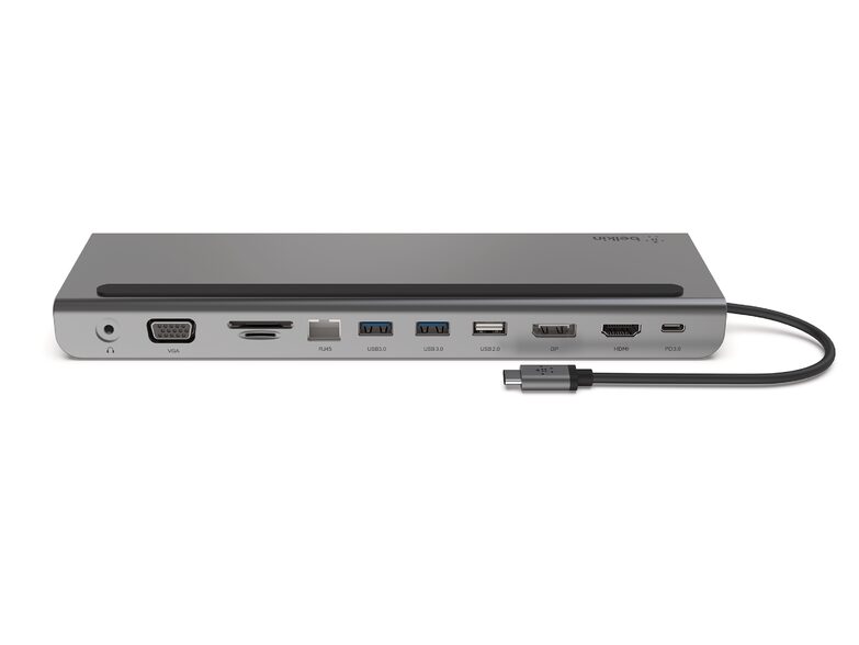 Belkin USB-C-11-in-1-Multiport-Dock, 4K-Adapter, HDMI/USB-C/DP/USB-3.0/microSD