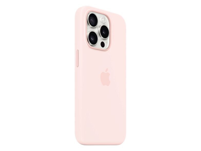 Apple iPhone Silikon Case mit MagSafe, für iPhone 15 Pro Max, hellrosa