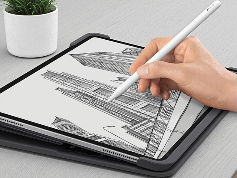 Logitech Slim Folio Pro, Tastatur-Schutzhülle für iPad Pro 11", schwarz