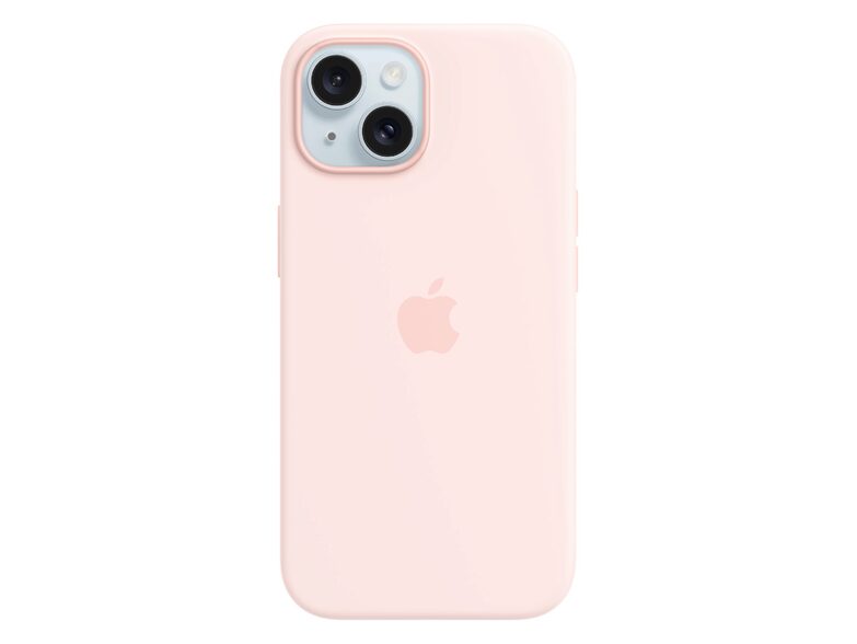 Apple iPhone Silikon Case mit MagSafe, für iPhone 15, hellrosa
