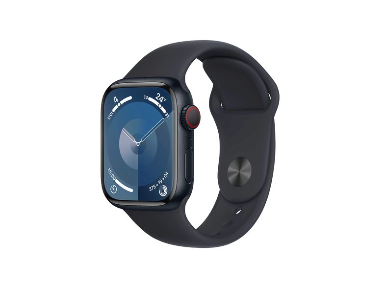 Apple Watch Series 9, Cell., 41 mm, Alu. mitternacht, Sportb. mitternacht, S/M