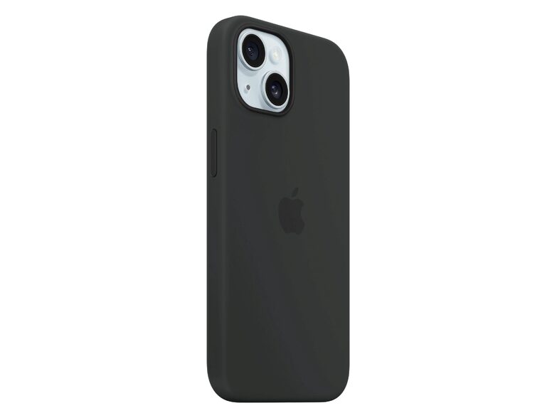 Apple iPhone Silikon Case mit MagSafe, für iPhone 15, schwarz