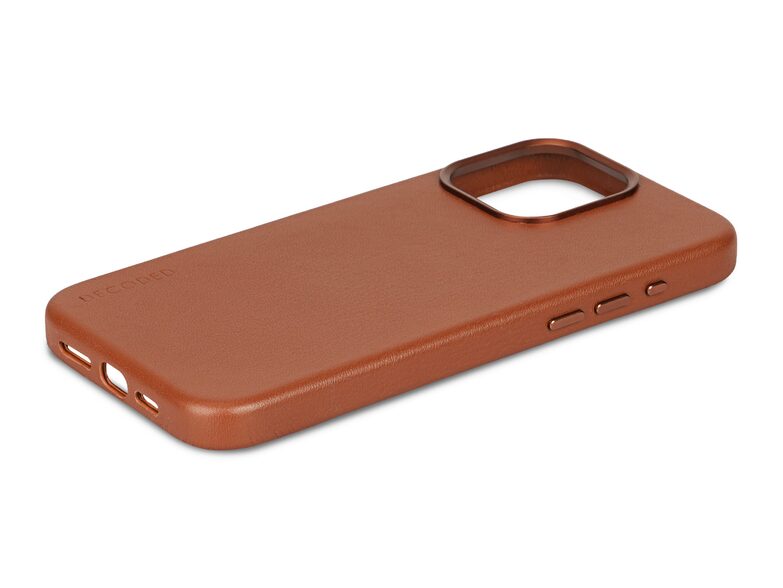 Decoded Back Cover, Leder-Schutzhülle für iPhone 15 Pro, MagSafe, braun