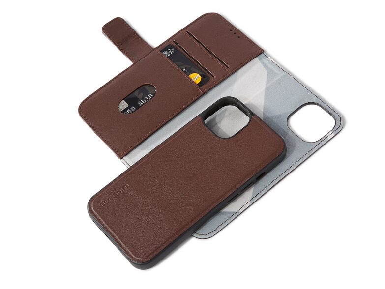 Decoded Detachable Wallet, Leder-Schutzhülle für iPhone 13, mit MagSafe, braun