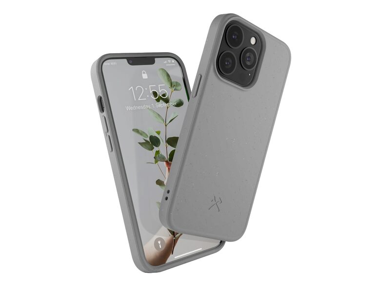 Woodcessories Bio Case MagSafe, Schutzhülle für iPhone 13 Pro Max, grau