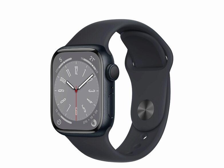 Apple Watch Series 8, 41 mm, Aluminium mitternacht, Sportarmband mitternacht