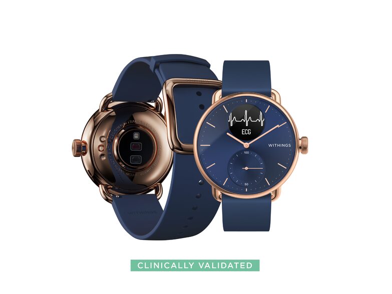 Withings ScanWatch, Hybrid-Smartwatch, 38 mm, rosegold blue