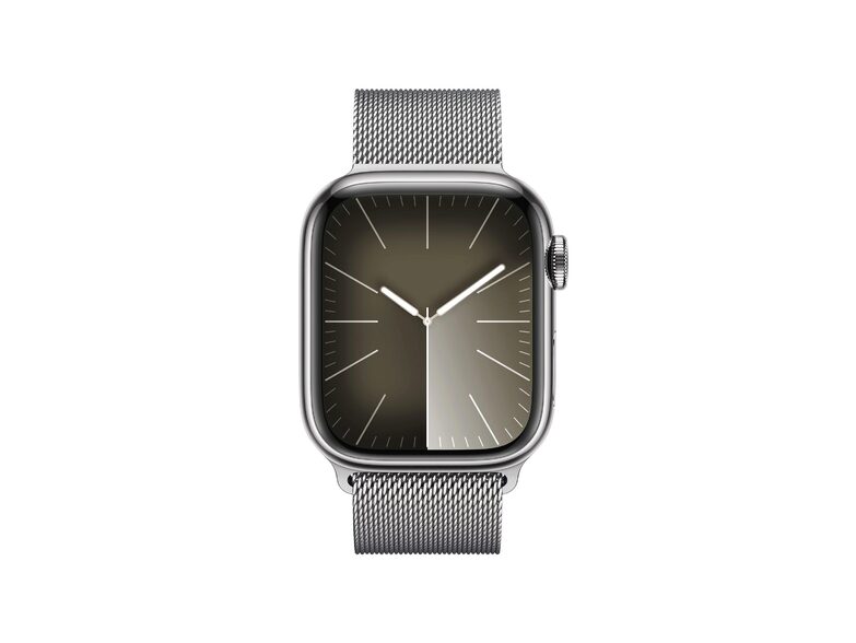 Apple Watch Series 9, GPS & Cell., 41mm, Edelstahl silber, Milanaise silber