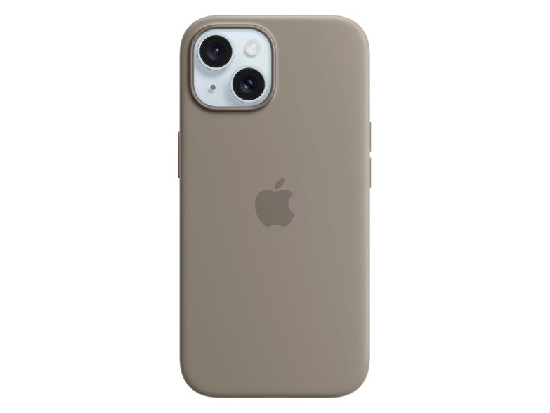 Apple iPhone Silikon Case mit MagSafe, für iPhone 15, tonbraun