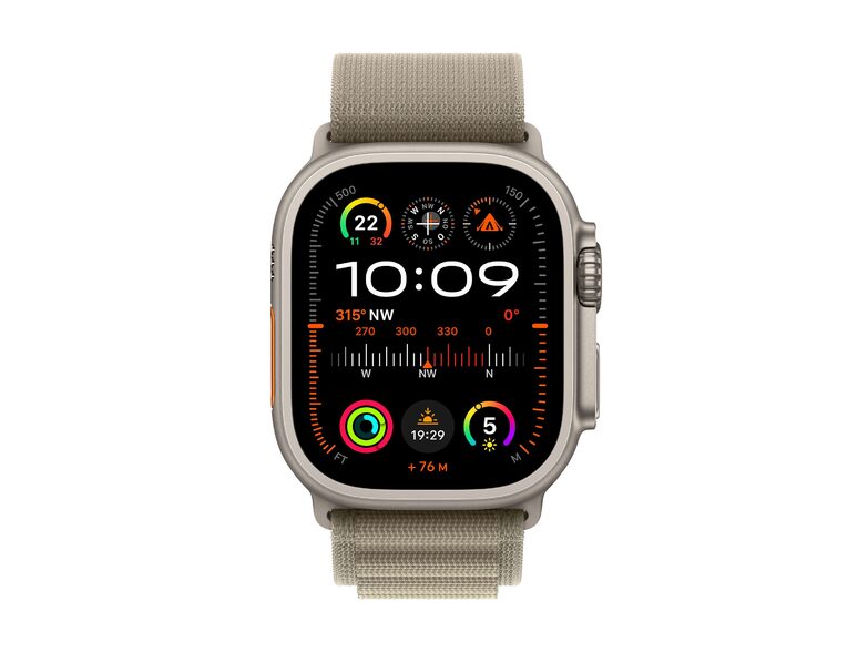Apple Watch Ultra 2, GPS & Cell., 49 mm, Titangehäuse, Alpine Loop olivgrün, M