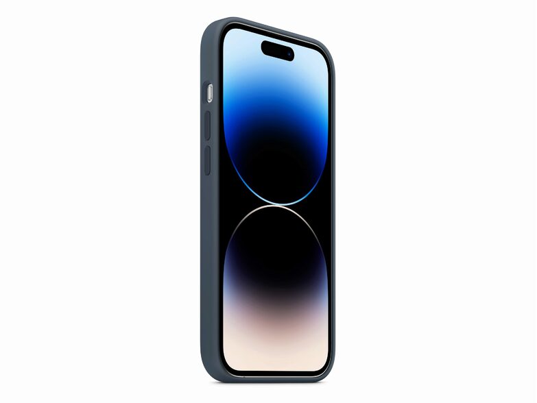 Apple iPhone Silikon Case mit MagSafe, für iPhone 14 Pro, sturmblau