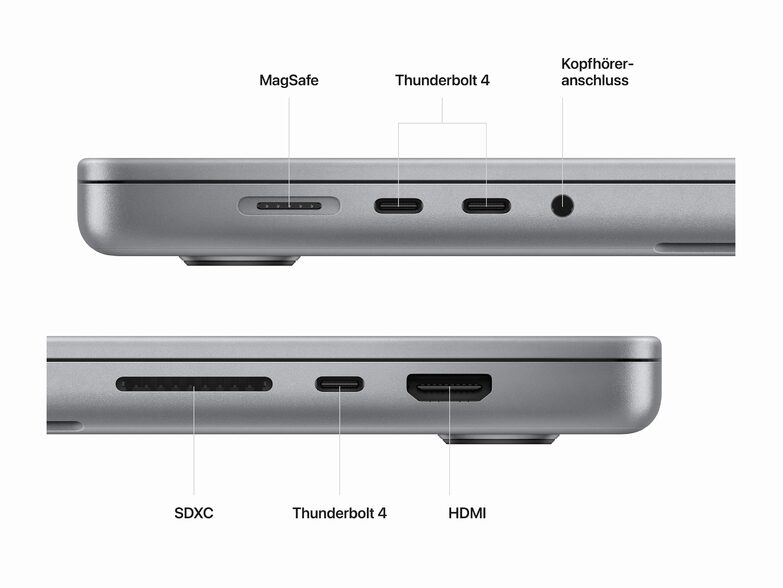 Apple MacBook Pro 16" (2023), M2 Pro 12-Core CPU, 512 GB SSD, 16 GB RAM, grau