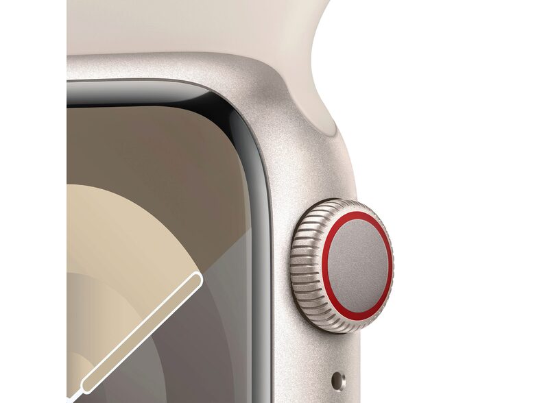 Apple Watch Series 9, GPS & Cell., 41mm, Alu. polarstern, Sportb. polarstern