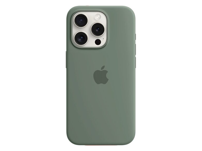 Apple iPhone Silikon Case mit MagSafe, für iPhone 15 Pro, zypresse