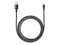 Networx Rugged Lightning-Kabel, USB-A auf Lightning, 1 m, schwarz/grau