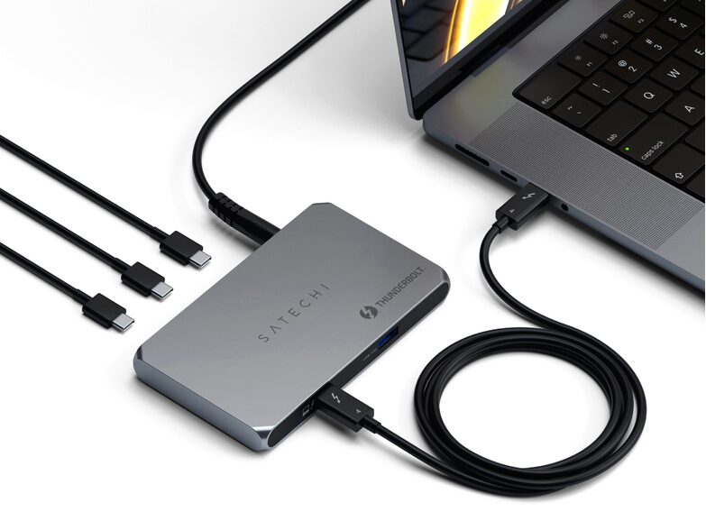 Satechi Thunderbolt 4 Slim Hub, USB-C, USB-A 3.2, spacegrau
