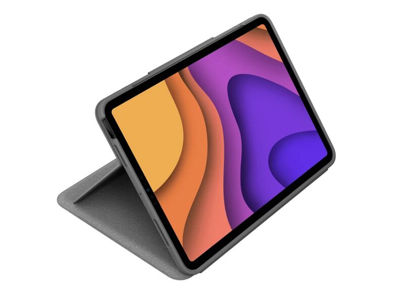 Logitech Folio Touch, Tastatur-Case f. iPad Air, Trackpad, QWERTZ, grau