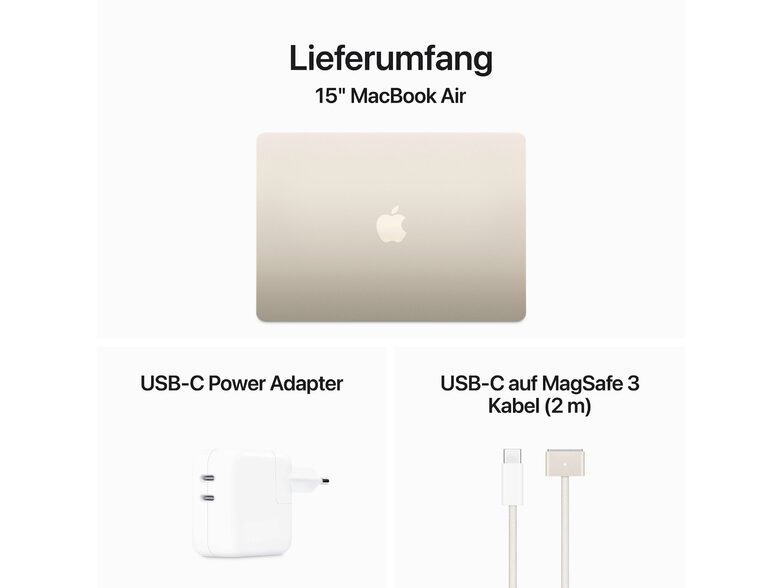Apple MacBook Air Ret. 15", M3 8C CPU, 8 GB RAM, 512 GB SSD, polarstern