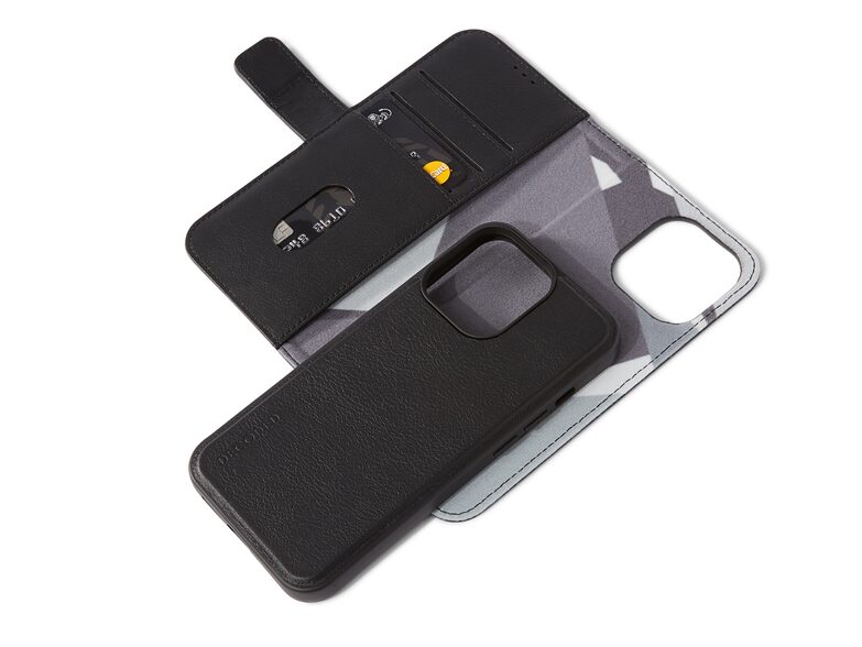 Decoded Detachable Wallet, Leder-Schutzhülle iPhone 13 Pro, MagSafe, schwarz