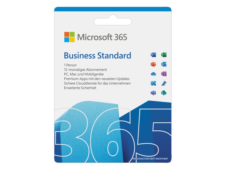 Microsoft Office 365 Business 2021, 1-Jahres-Software-Lizenz, Key Card
