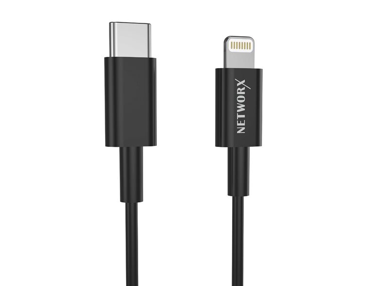 Networx Daten- und Ladekabel, USB-C auf Lightning, 2 m, schwarz