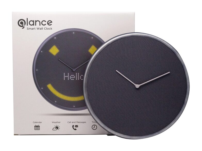 Glance Clock, smarte Wanduhr mit LED-Display, schwarz
