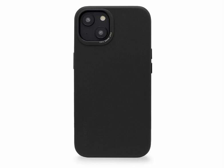 Decoded Back Cover, Leder-Schutzhülle für iPhone 14, mit MagSafe, schwarz