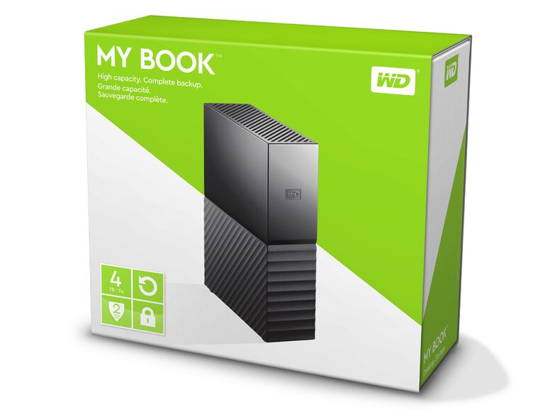 WD My Book, 4 TB Desktop-Festplatte, USB 3.0, Mac/PC, schwarz