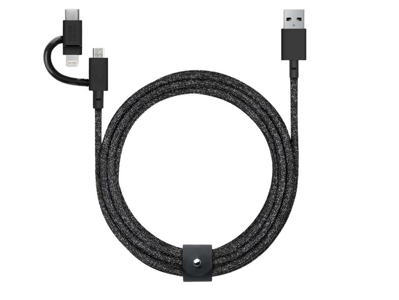 Native Union Belt Cable Universal, USB-C/Micro-USB/Lightning, 2 m, schwarz