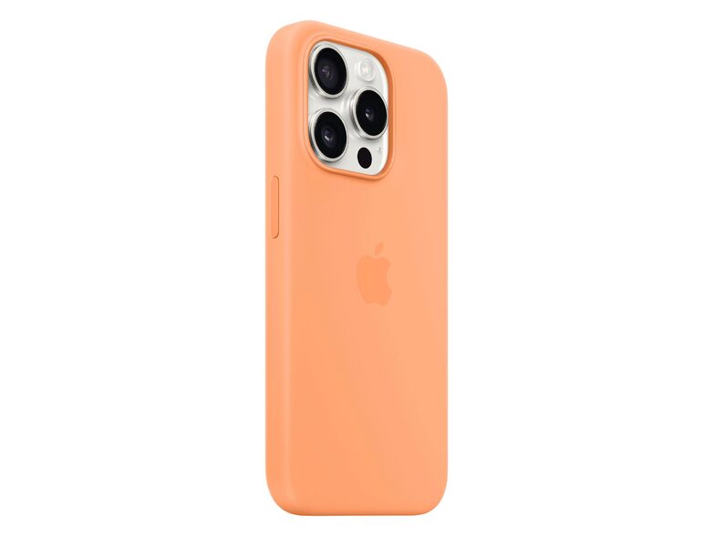 Apple iPhone Silikon Case mit MagSafe, für iPhone 15 Pro, sorbet orange