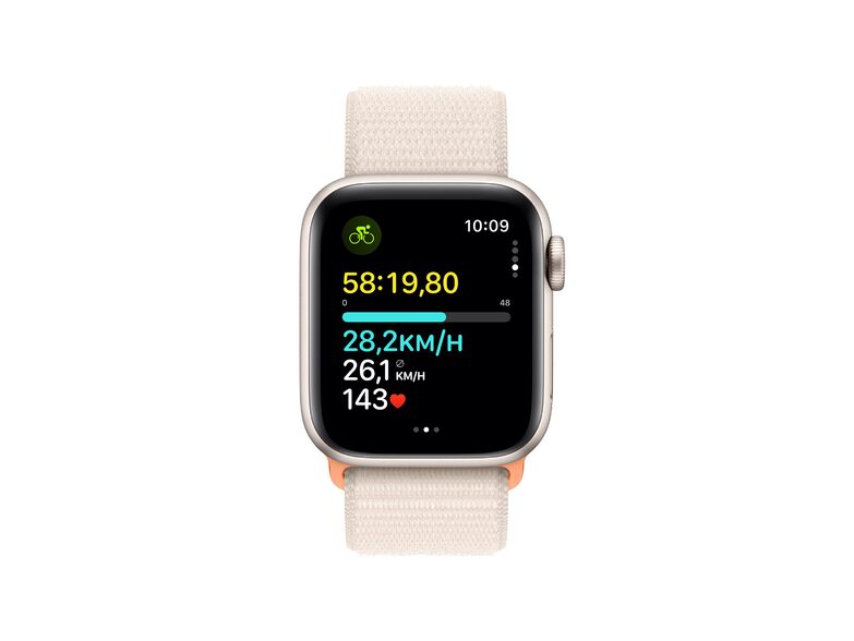 Apple Watch SE (2023), Cellular, 40 mm, Alu. polarstern, Sport Loop polarstern