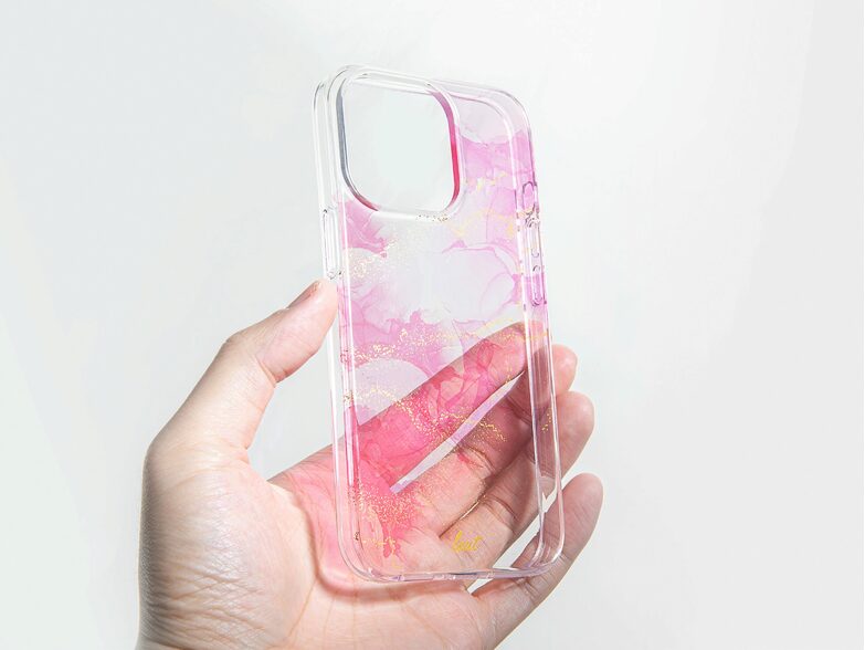LAUT Crystal Ink, Schutzhülle für iPhone 13, ruby red/pink